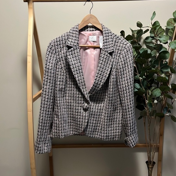 Emma James Pink and Black Tweed Blazer - Picture 1 of 5